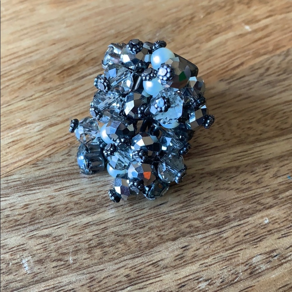 Express silver, gray, white ring